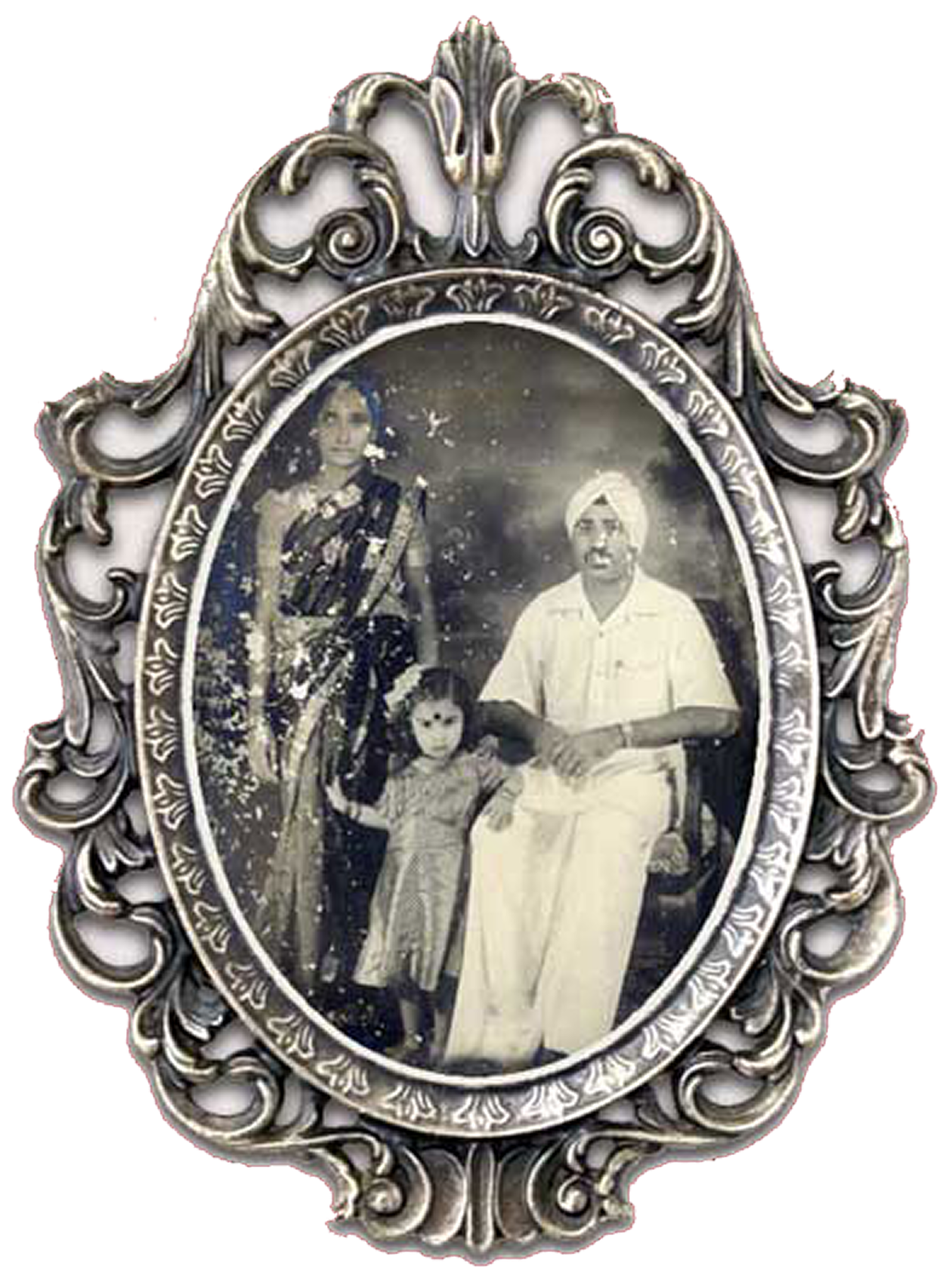 Oval framed portrait